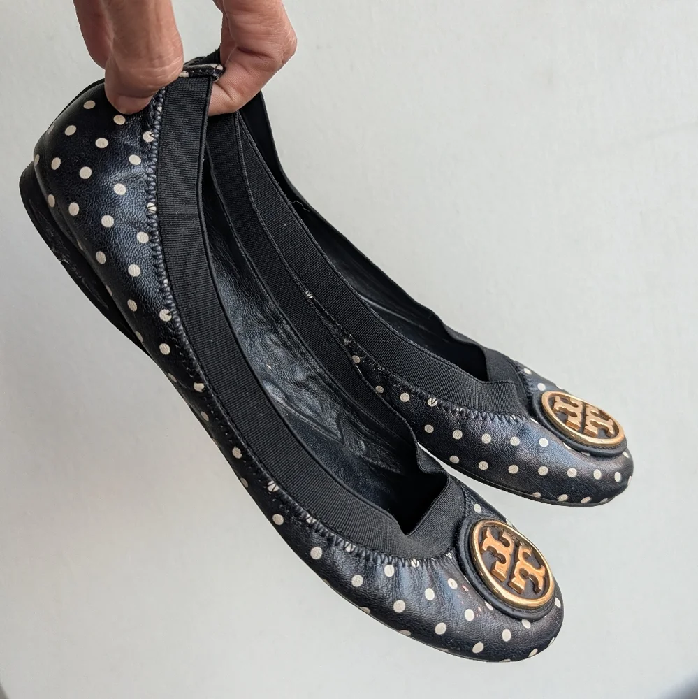 Tory Burch Minnie Polka Dot Flats Size 8.5